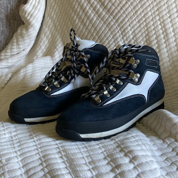 Timberland Men’s Euro Hiker Boot (Sz 9) Navy & White Suede - Picture 1 of 9